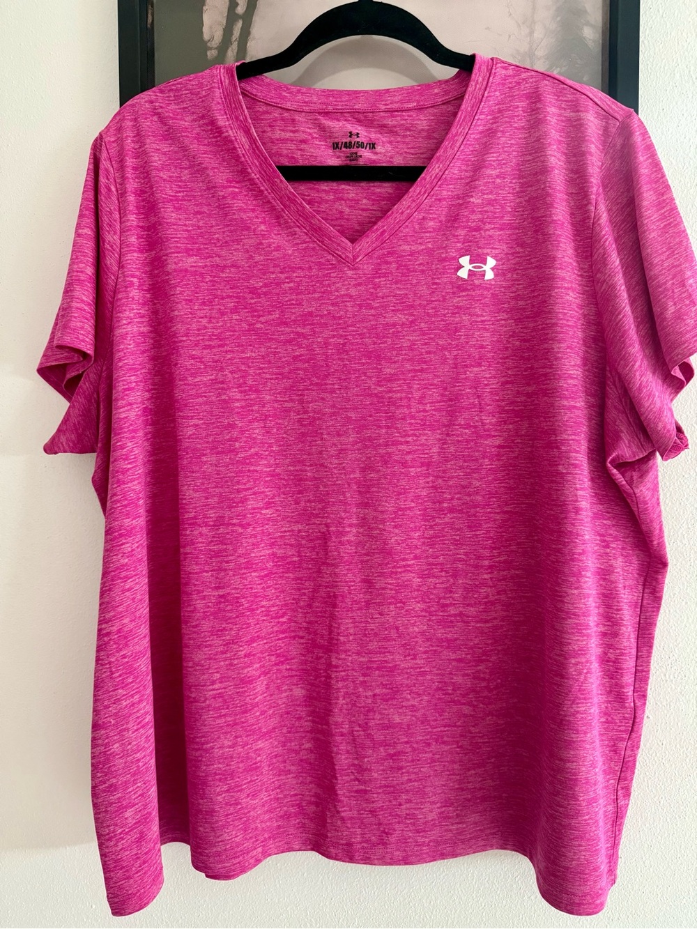 Under Armour Women's Pink V-Neck Performance Tee